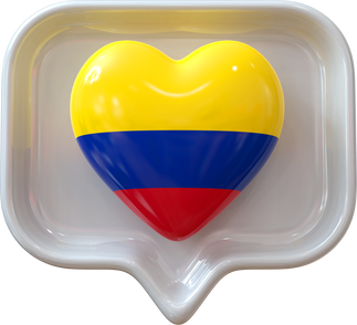 Colombia Heart flag 3D