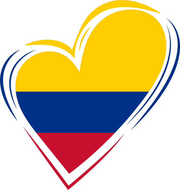 Colombia Flag in Heart Shape